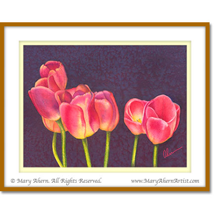 Tulips on Purple