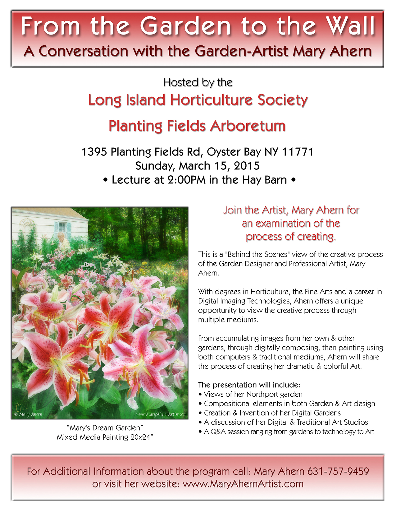 From the Garden to the Wall- Lecture by the Artist, Mary Ahern