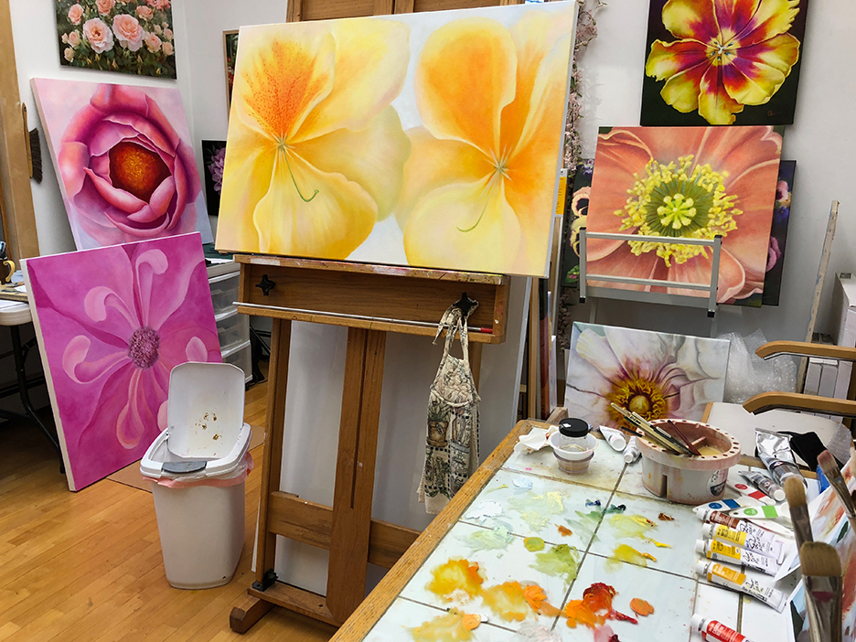 My Painting Studio. Mary Ahern Artist. 