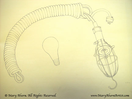 Line drawing of an extension cord