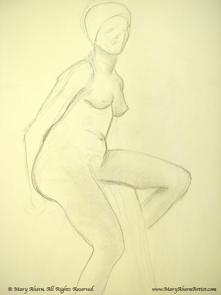 Life drawing in pencil