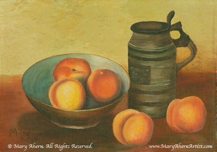Still LIfe with Peaches by Mary Ahern