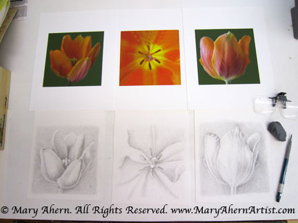 I use my altered snapshots to help me come up with my composition in this series