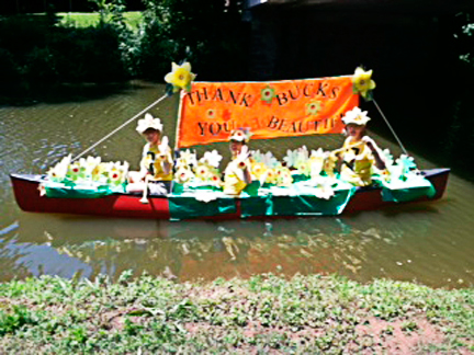 _daffodils-on-the-water-6in Friends of the Delaware Canal award winning entry in the Yardley Boat Parade